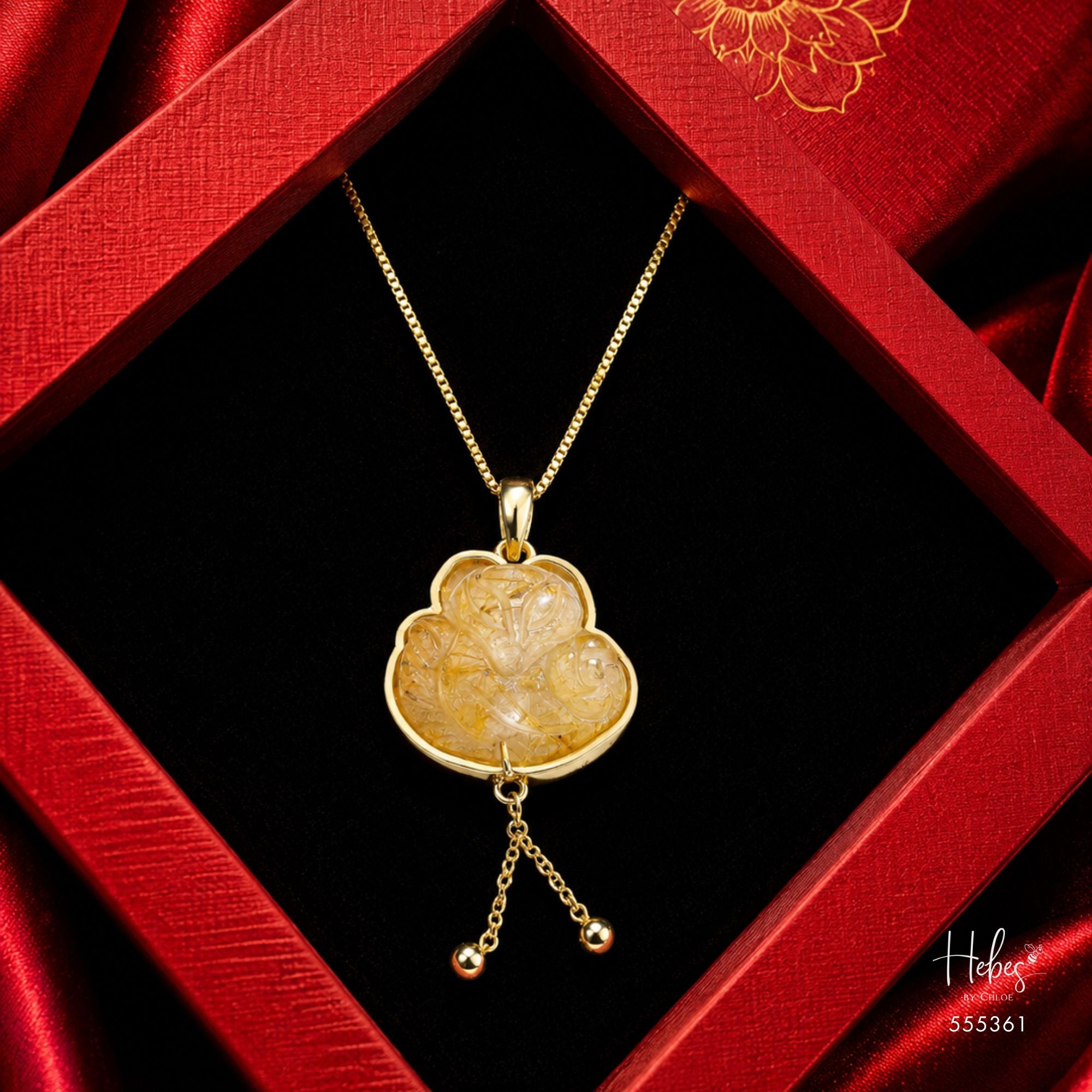 Fox Spirit Brown Rutilated Quartz Pendant 555361