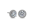 Timeless Halo 10K White Gold Lab Diamond Earring 555528