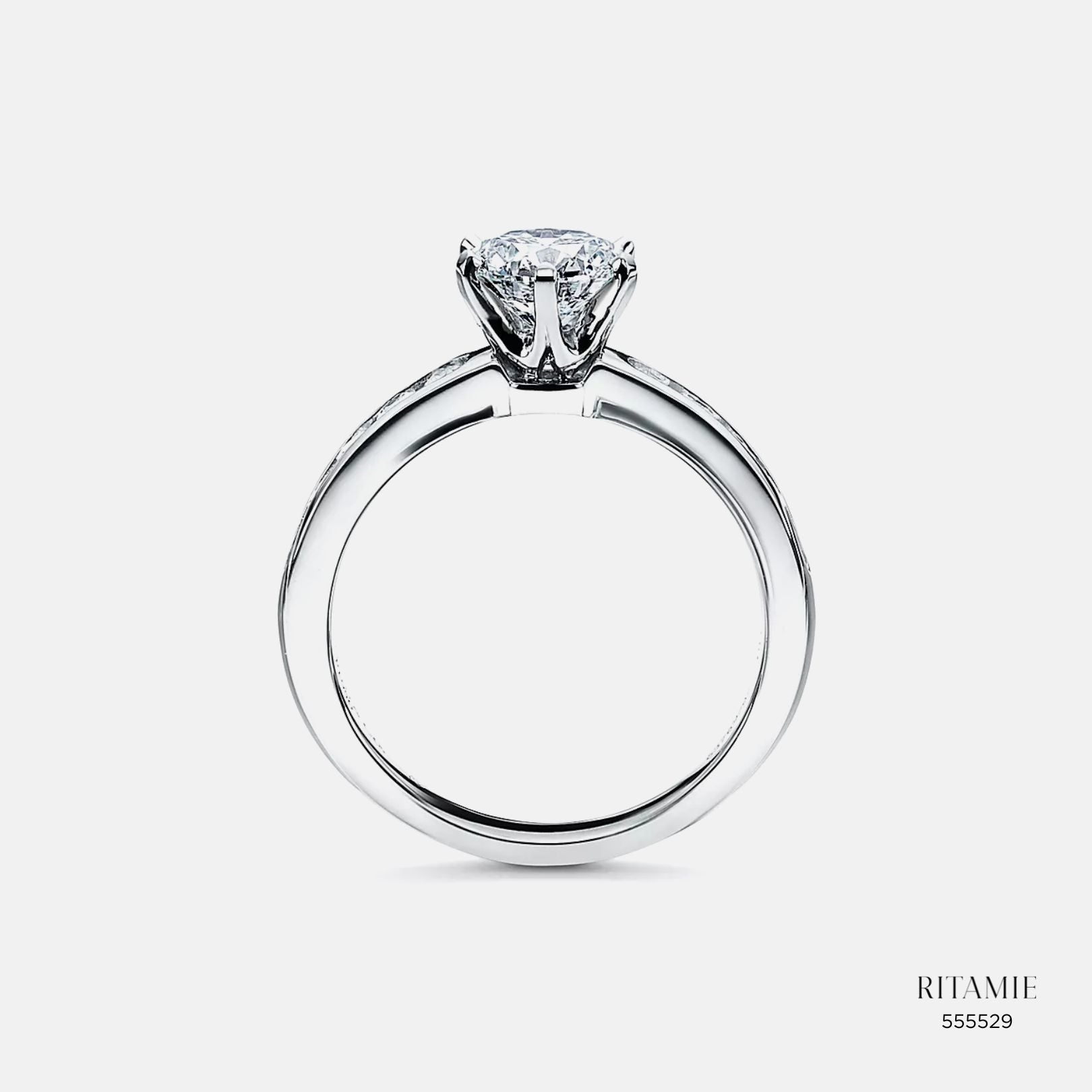 Timeless Halo 10K White Gold Lab Diamond Ring 555529