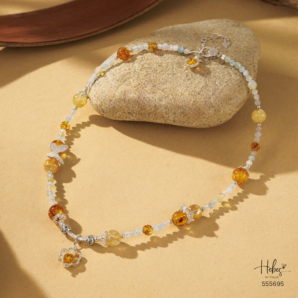 Summer Retreat Yellow Amber Necklace 555695