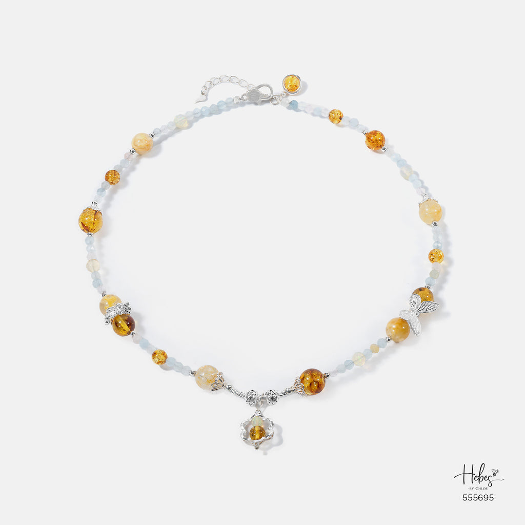 Summer Retreat Yellow Amber Necklace 555695