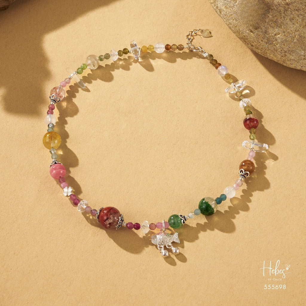 Summer Retreat Lodolite Quartz Necklace for Kid 555698