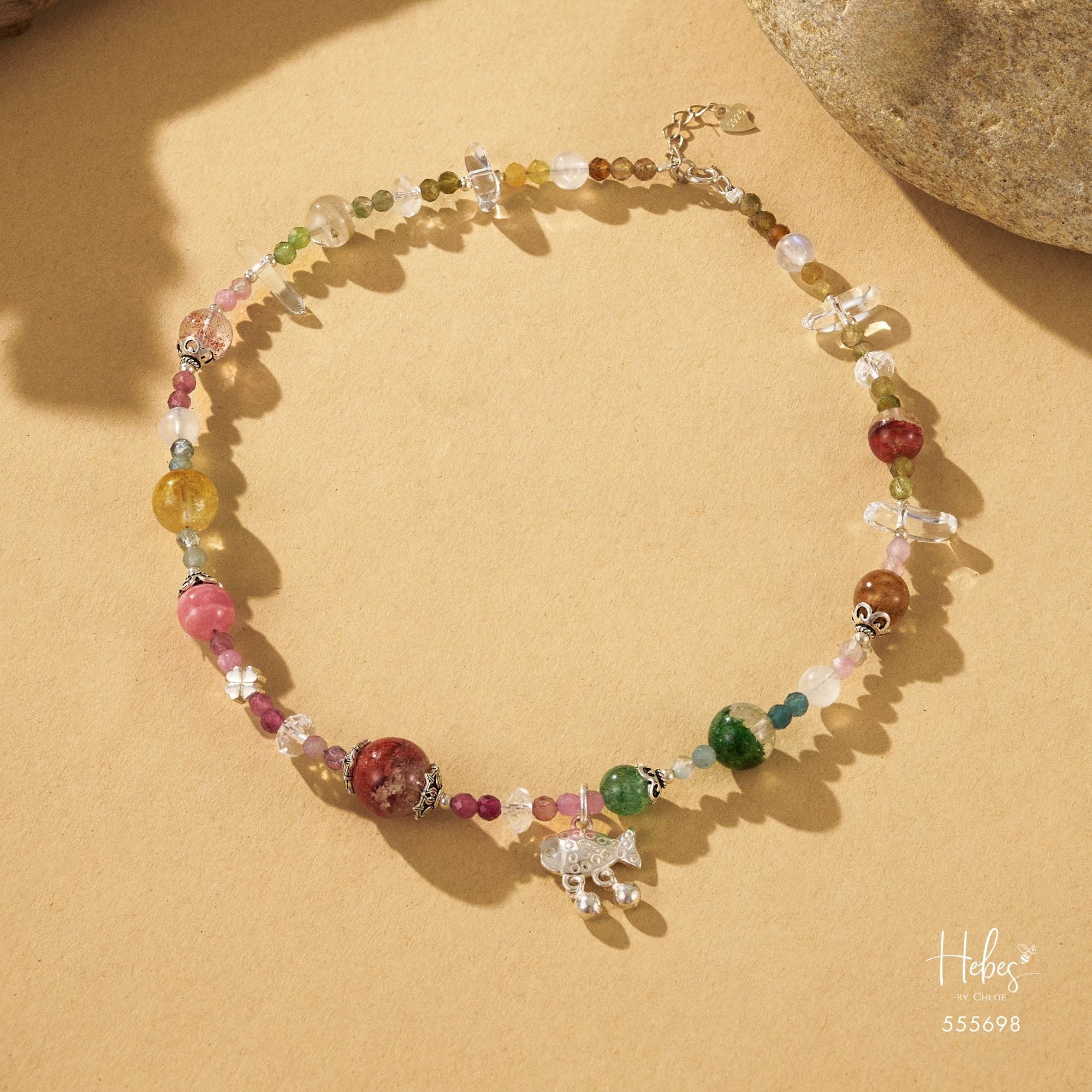 Summer Retreat Lodolite Quartz Necklace for Kid 555698