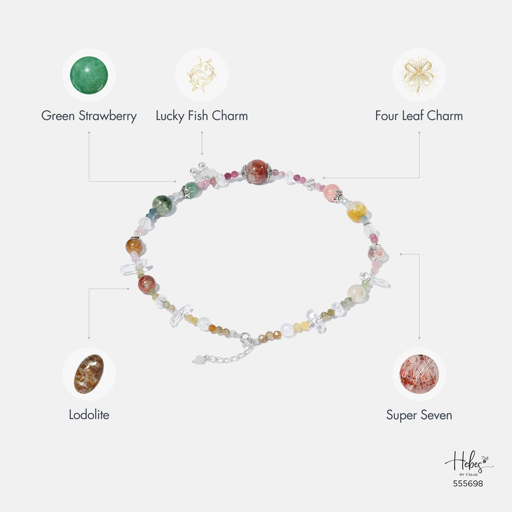 Summer Retreat Lodolite Quartz Necklace for Kid 555698