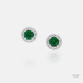 Emerald Halo Lab Grown Diamond Earrings 555750