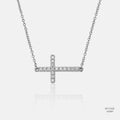 Horizontal Cross Lab-Grown Diamond Necklace 555807