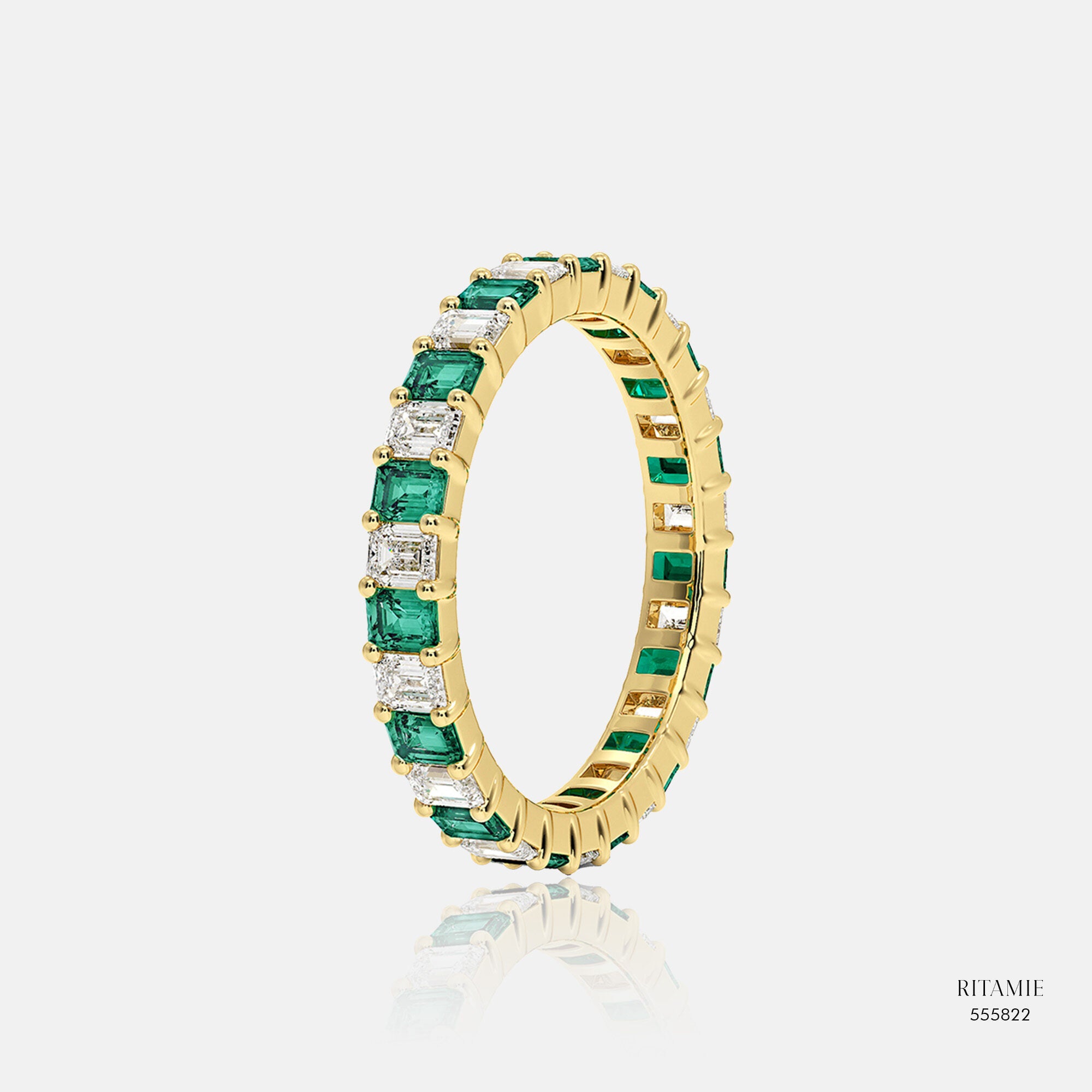 Emerald Glow Lab-Grown Diamond Eternity Ring 555822