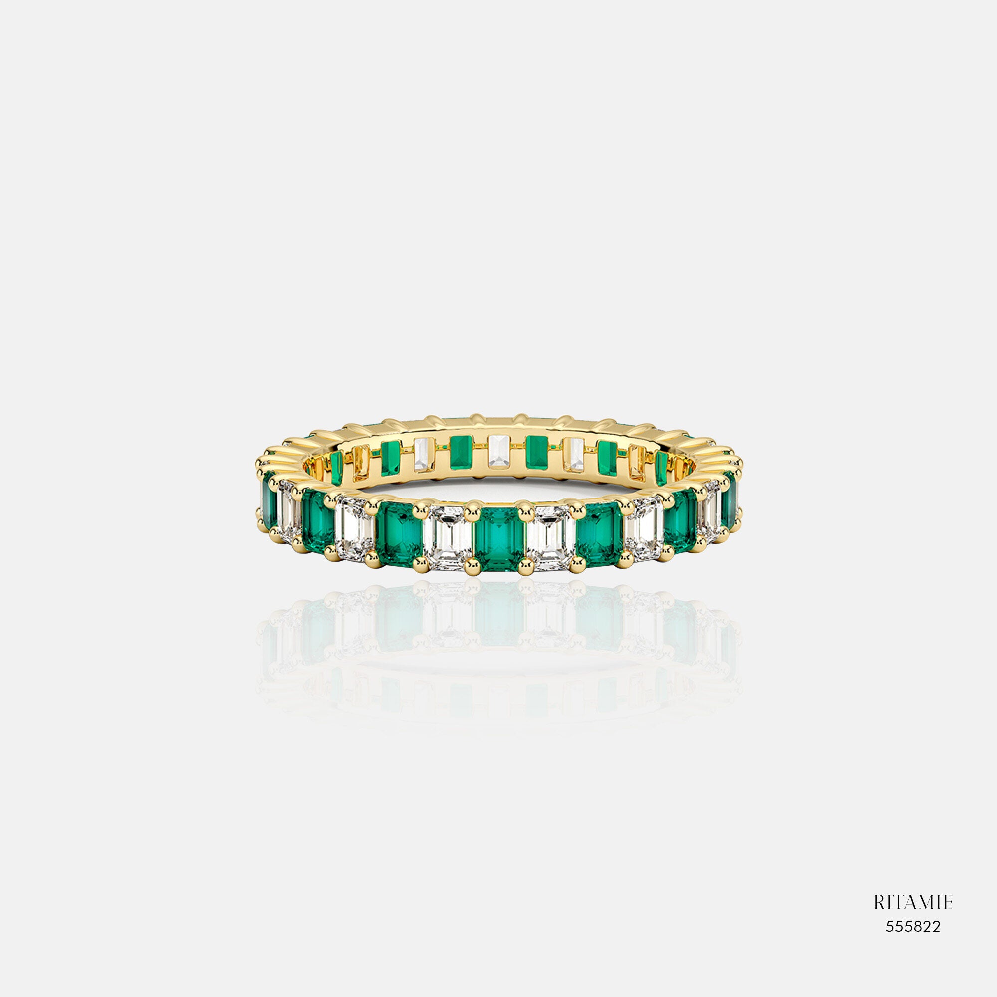 Emerald Glow Lab-Grown Diamond Eternity Ring 555822