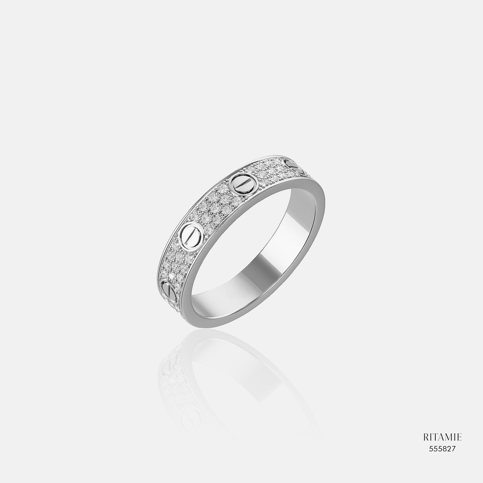 Vow Band Pavé White Gold Diamond Ring 555827