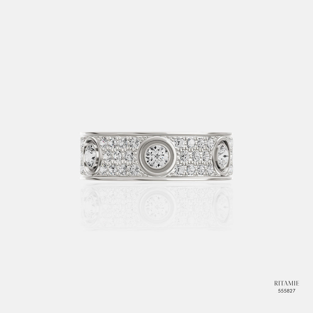 Vow Band Pavé White Gold Diamond Ring 555827