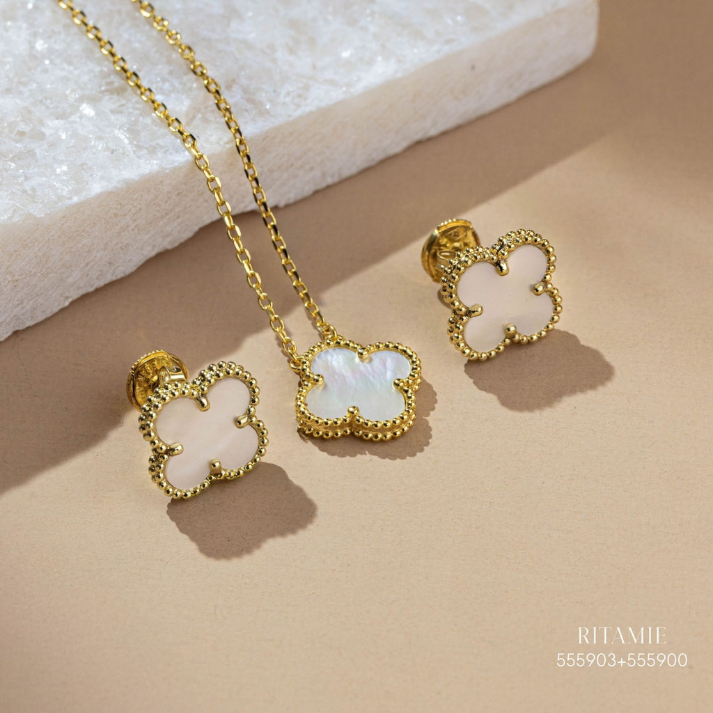 Moonlight Clover Yellow Gold Necklace 555903