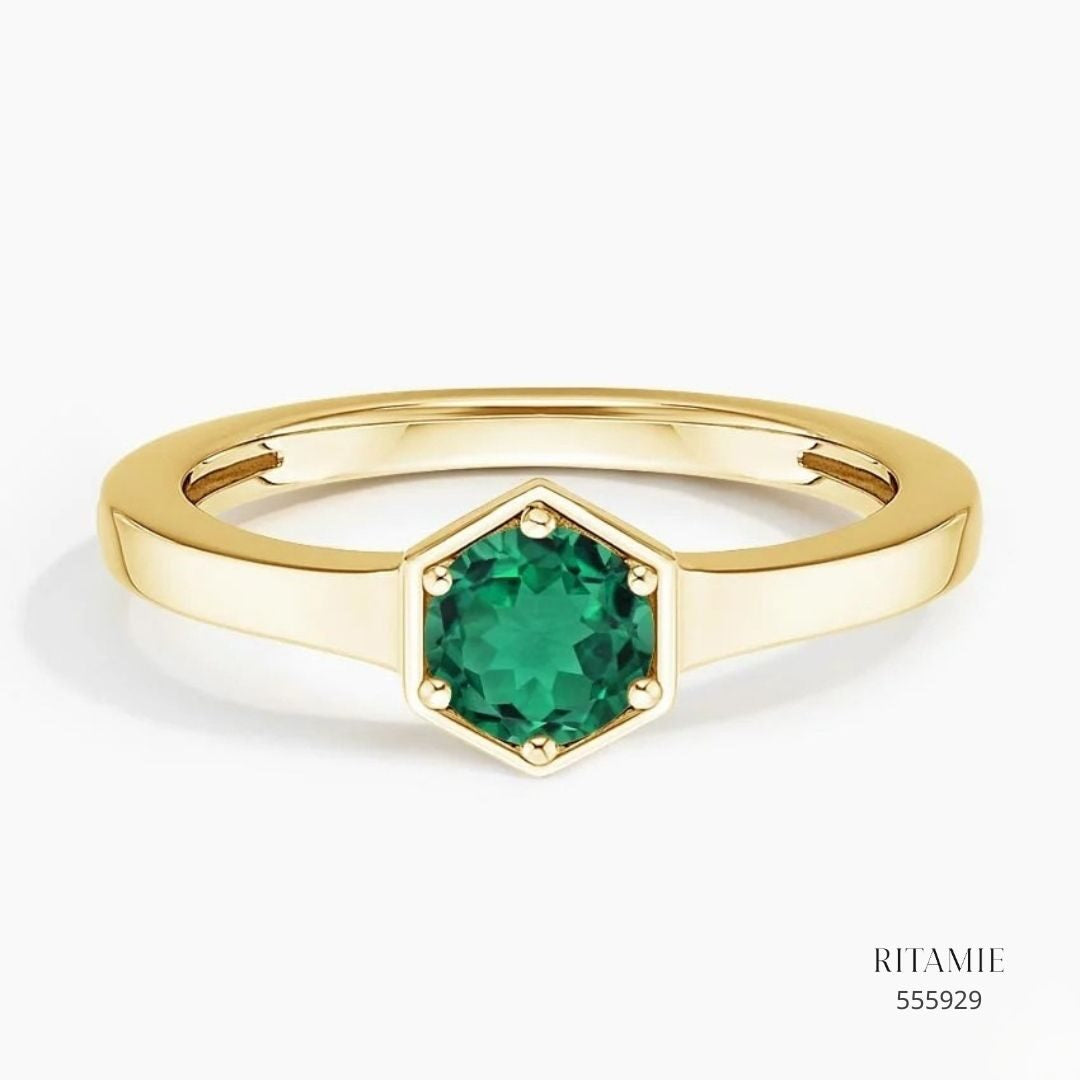 Hex Emerald Signet Ring 555929