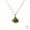 Jade Ginkgo Leaf Necklace 555946