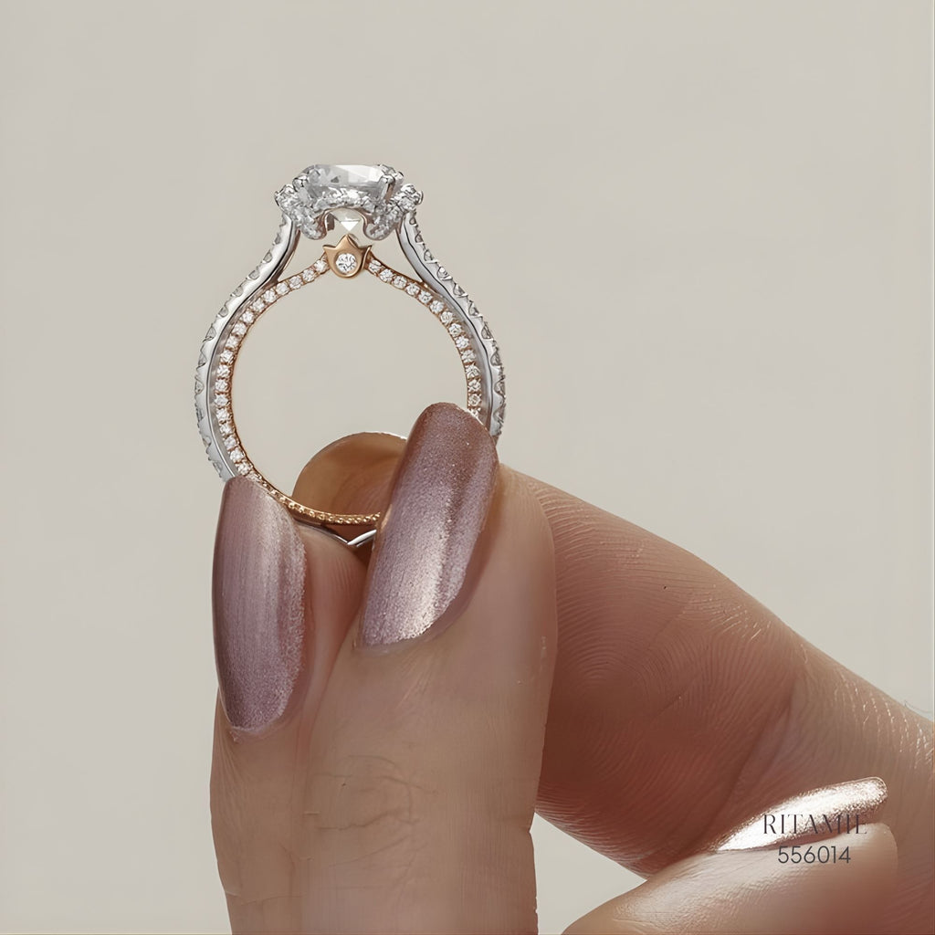 Classic Halo Round Engagement Ring 556014