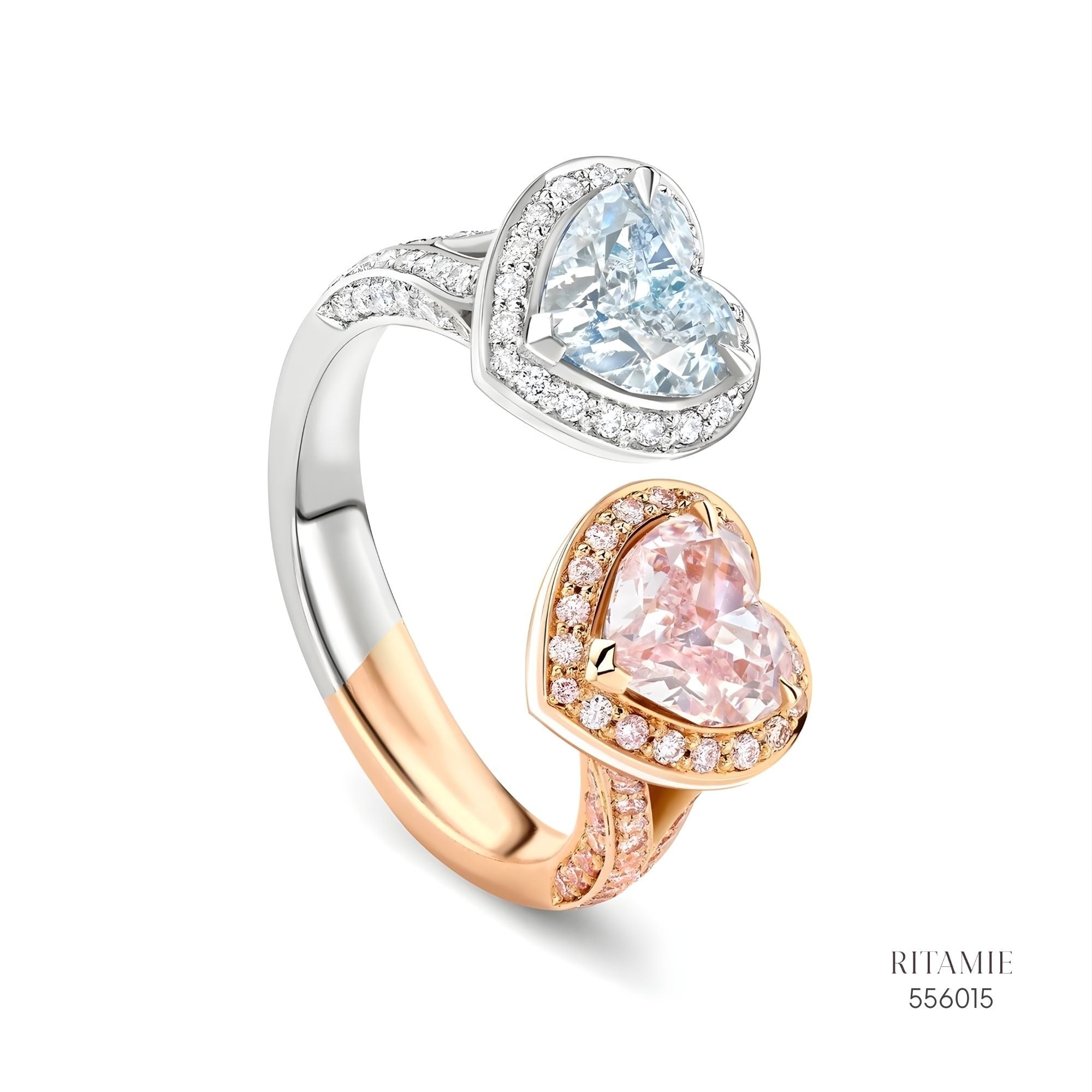 Dual Heart Solitaire Diamond Ring 556015