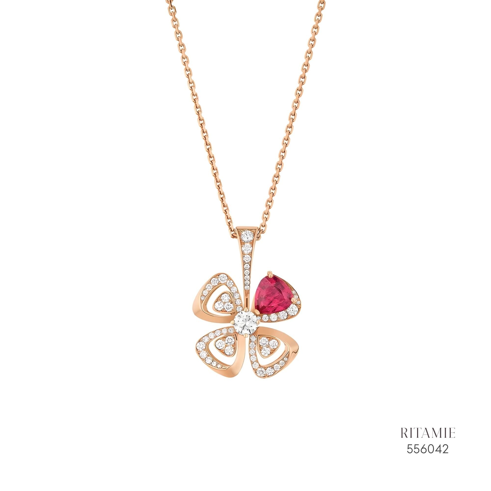Ruby Quatre Arc Diamond Necklace 556042