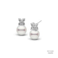 Clover Akoya Pearl Studs — White Gold 556050