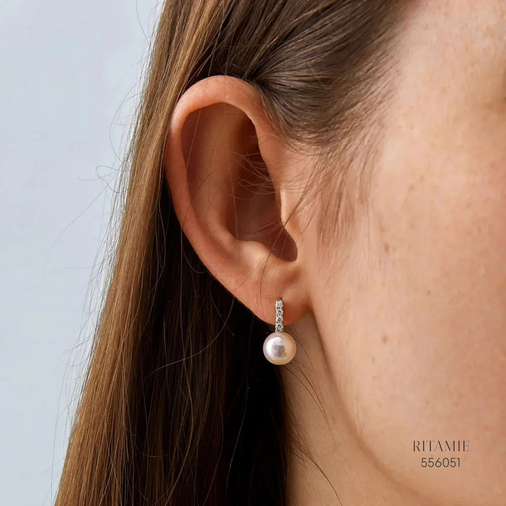 Spark Bar Akoya Pearl Stud Earrings 556051