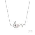 Ribbon Love Pearl Lab Diamond Necklace 556053