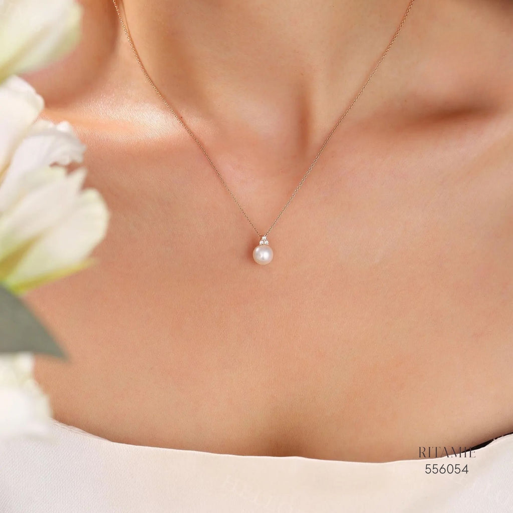 Luna Pearl Lab Diamond Necklace 556054