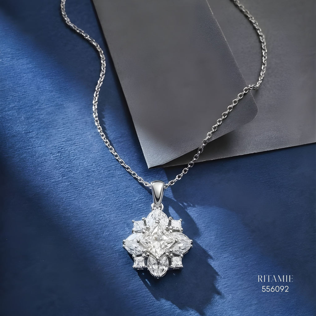 The Stellar Mosaic Silver Moissanite Necklace 556092
