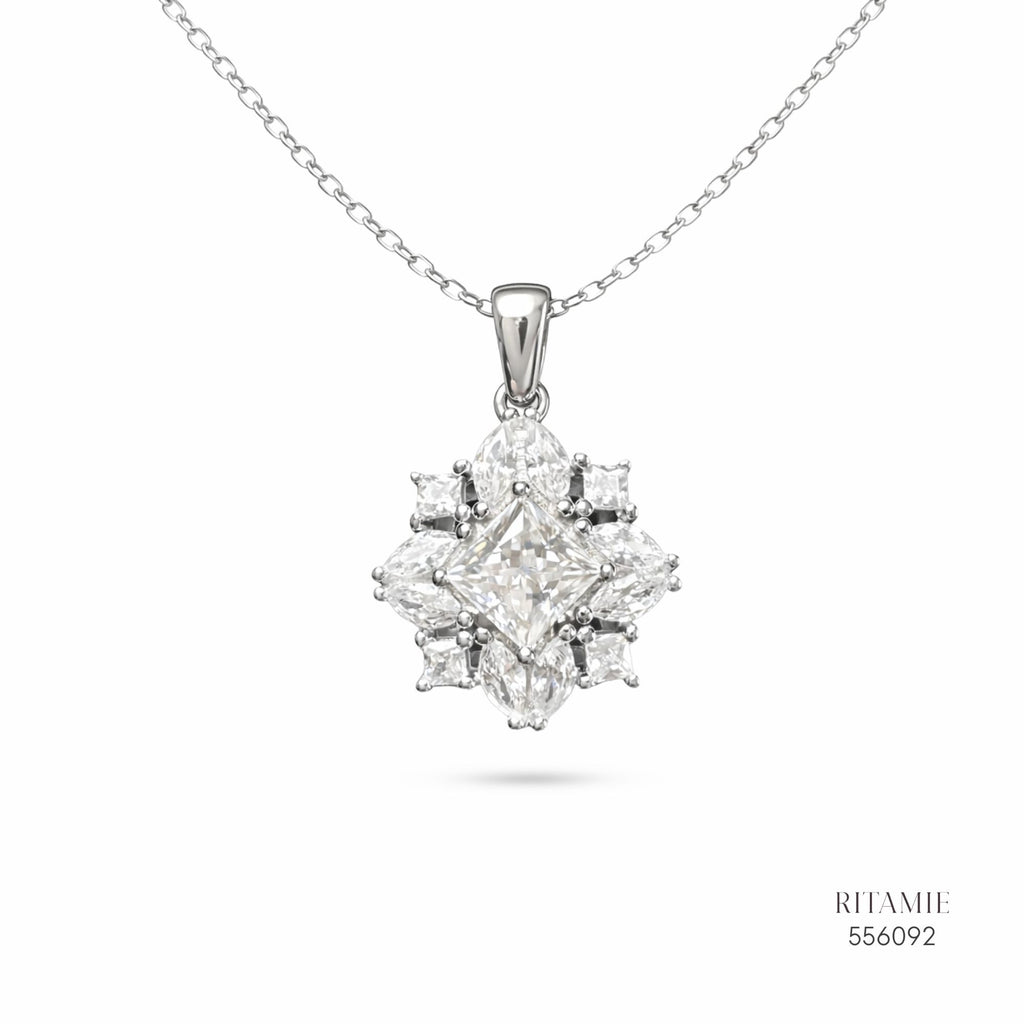 The Stellar Mosaic Silver Moissanite Necklace 556092