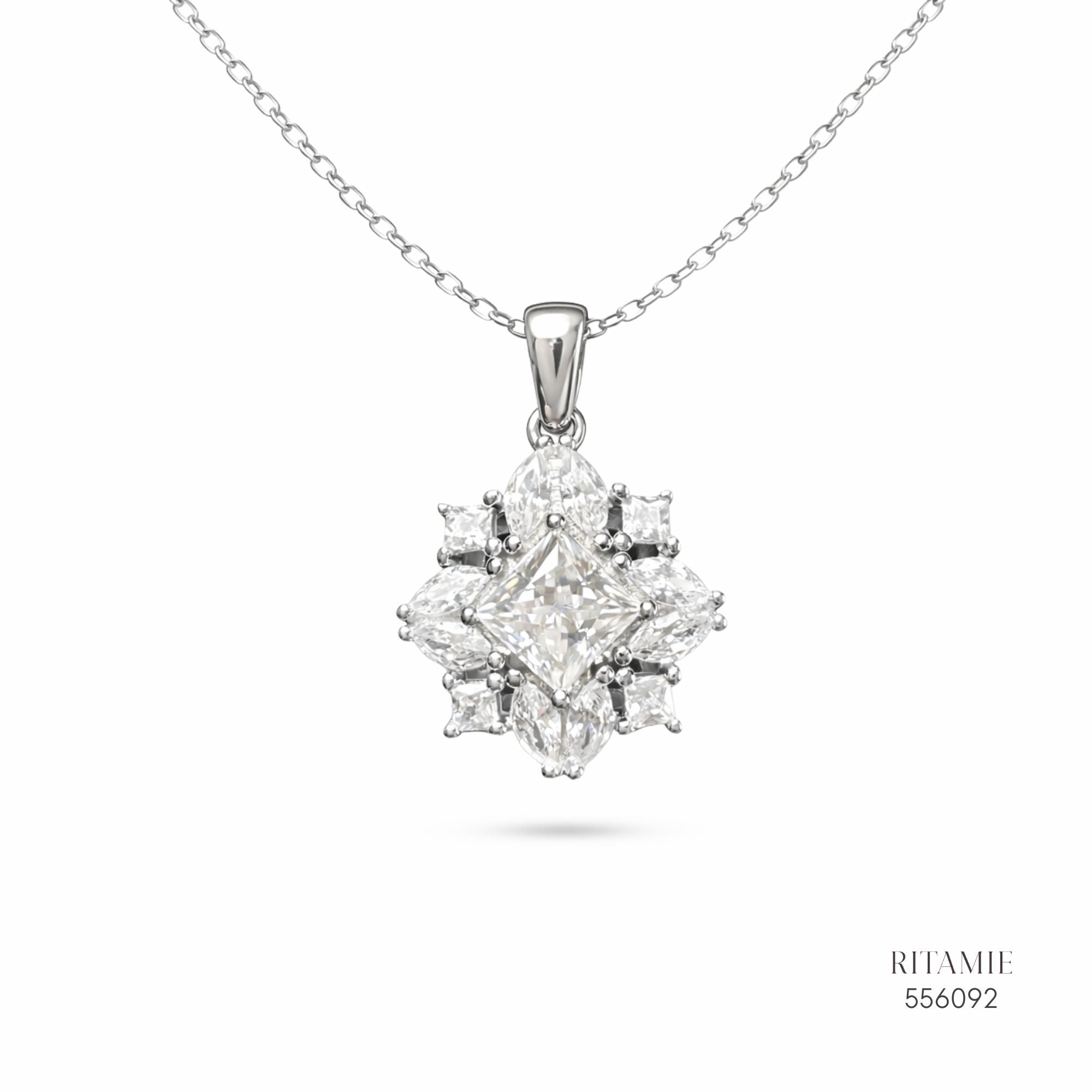 The Stellar Mosaic Silver Moissanite Necklace 556092