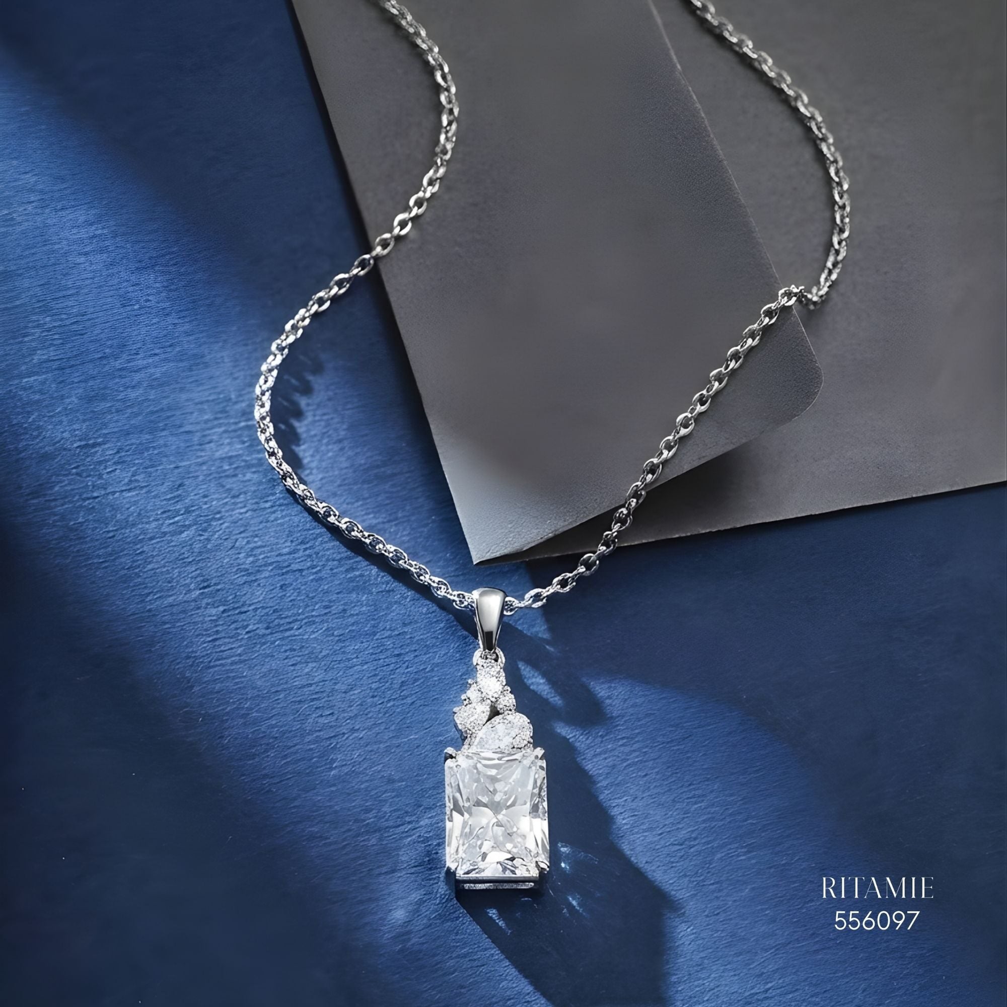 The Radiant Majesty Silver Moissanite Necklace 556097