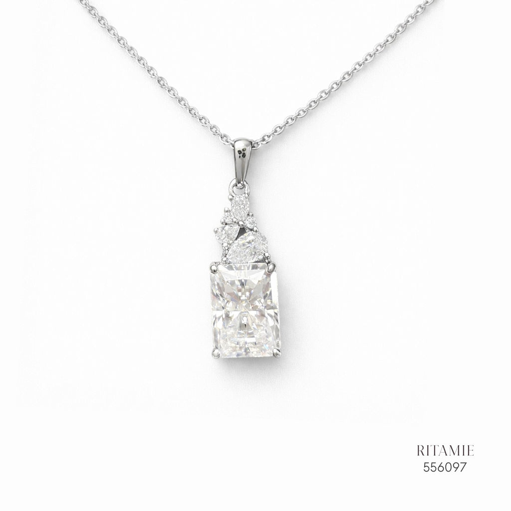 The Radiant Majesty Silver Moissanite Necklace 556097