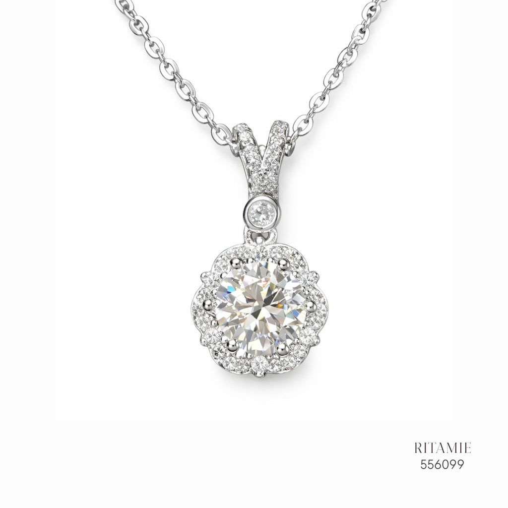 The Belle Radiance Silver Moissanite Necklace 556099