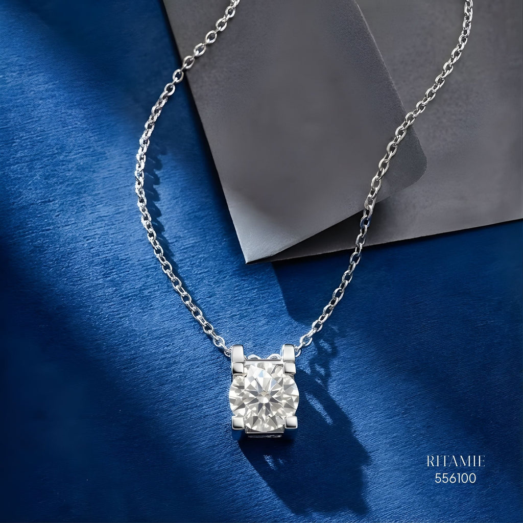 The Parallel Radiance Silver Moissanite Necklace 556100