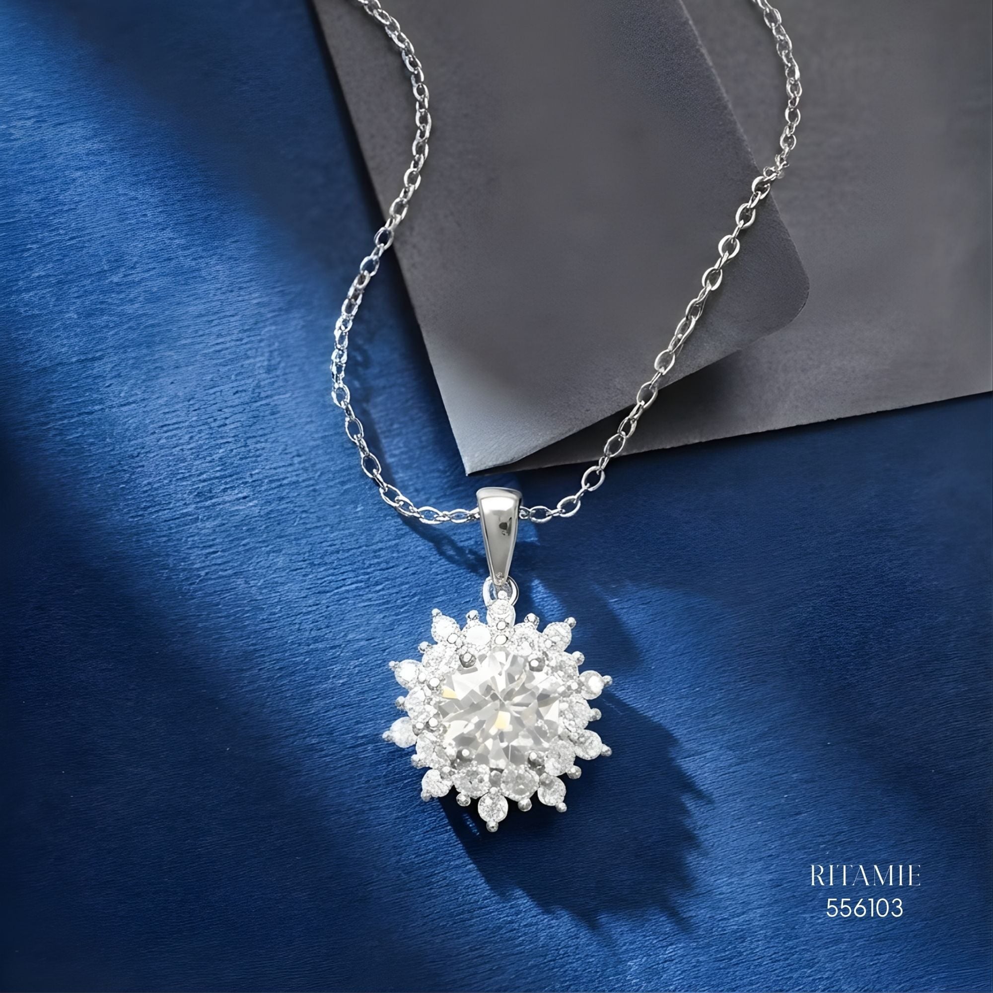 The Stellar Blossom Silver Moissanite Necklace 556103