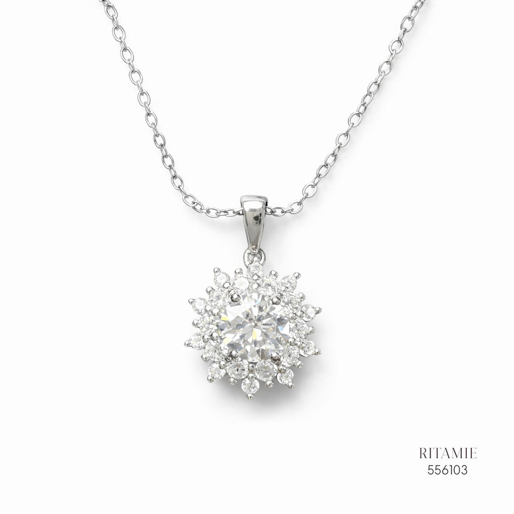 The Stellar Blossom Silver Moissanite Necklace 556103