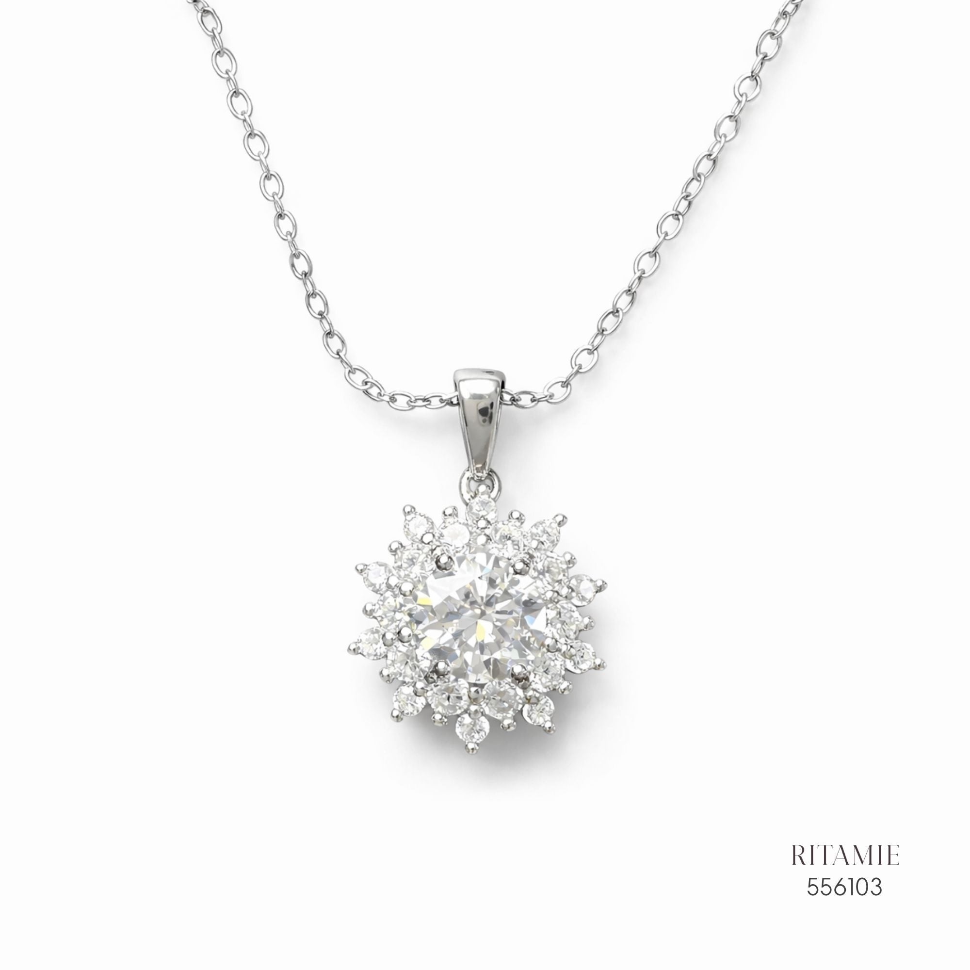 The Stellar Blossom Silver Moissanite Necklace 556103