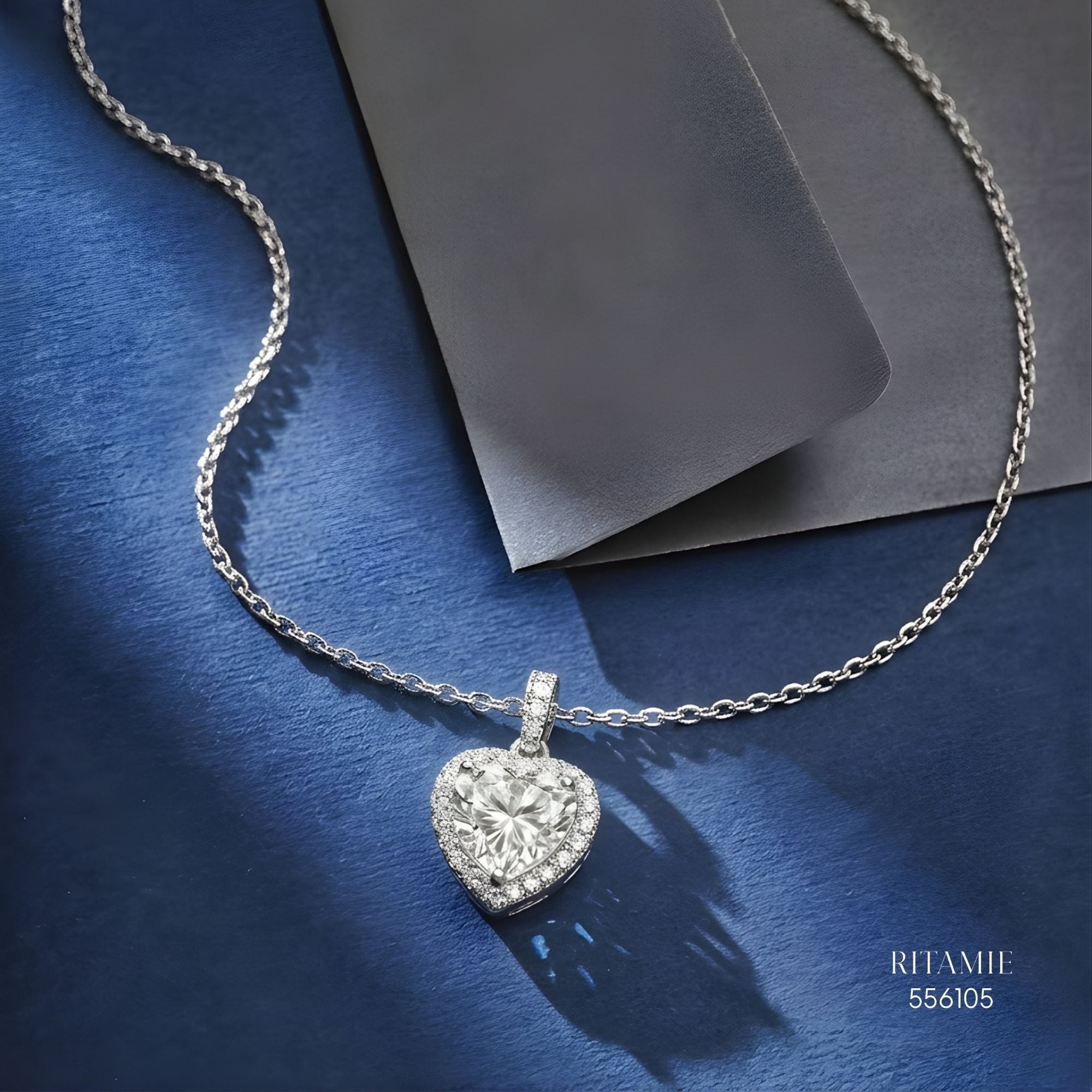 The Luminous Heart Silver Moissanite Necklace 556105
