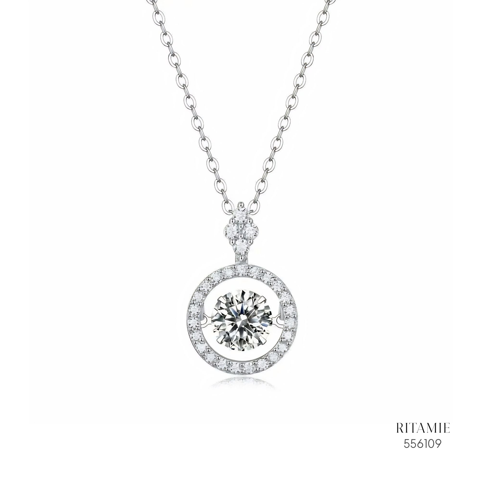 The Luminous Galaxy Silver Moissanite Necklace 556109