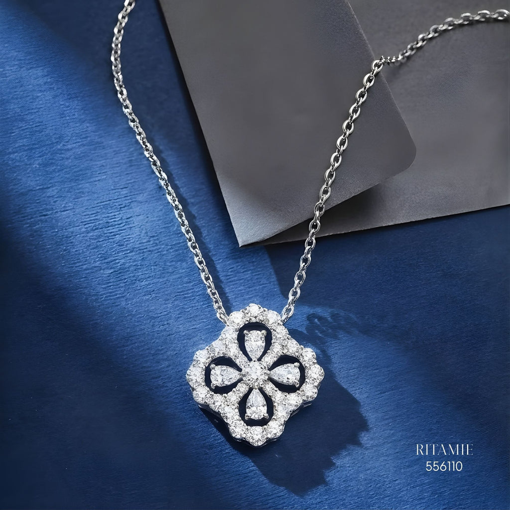 The Enchanted Bloom Silver Moissanite Necklace 556110