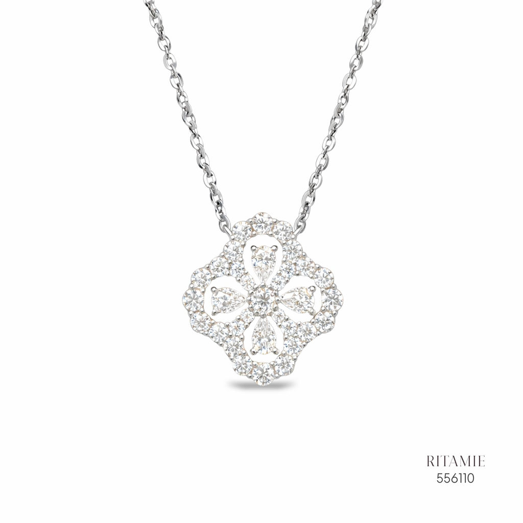 The Enchanted Bloom Silver Moissanite Necklace 556110