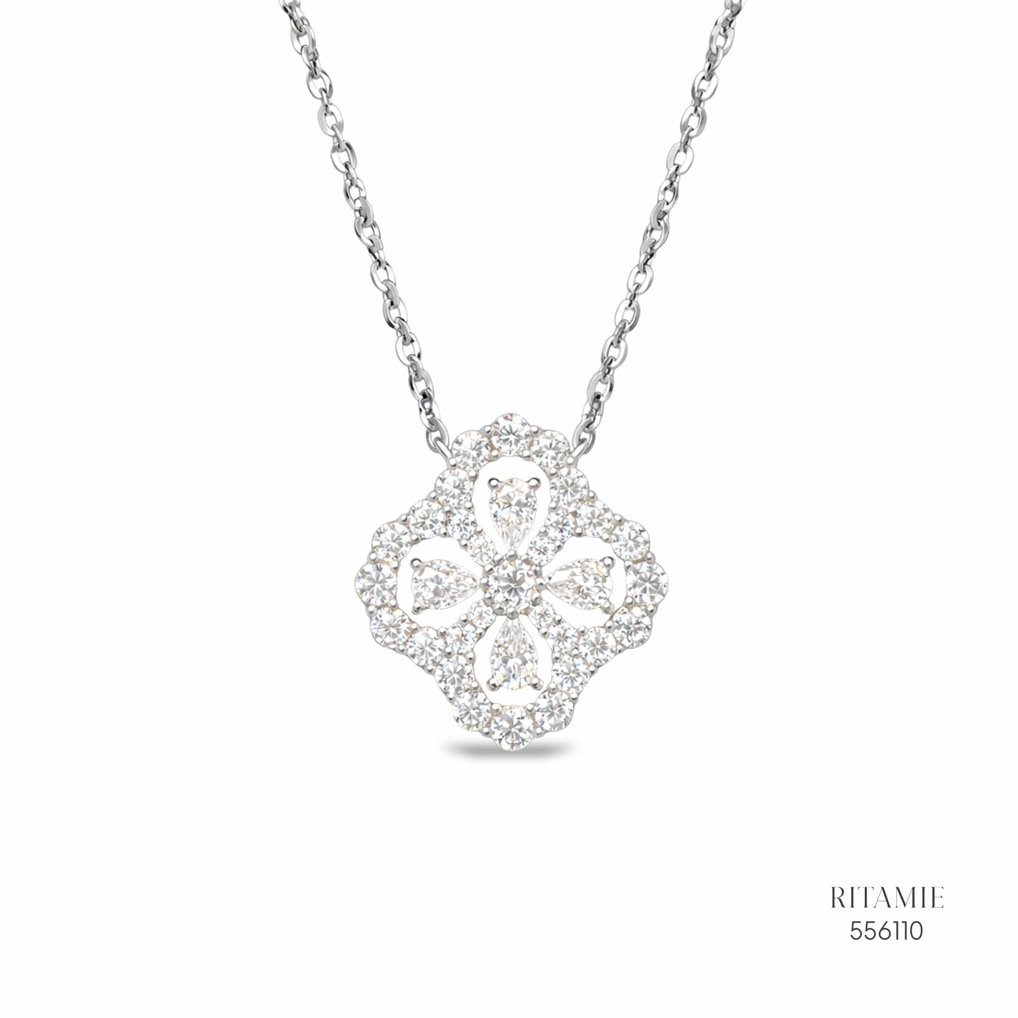 The Enchanted Bloom Silver Moissanite Necklace 556110