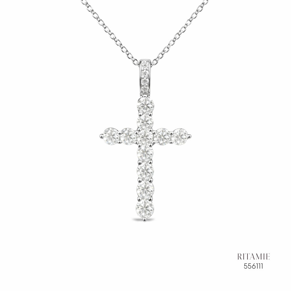 The Sacred Radiance Silver Moissanite 1.15ct Necklace 556111