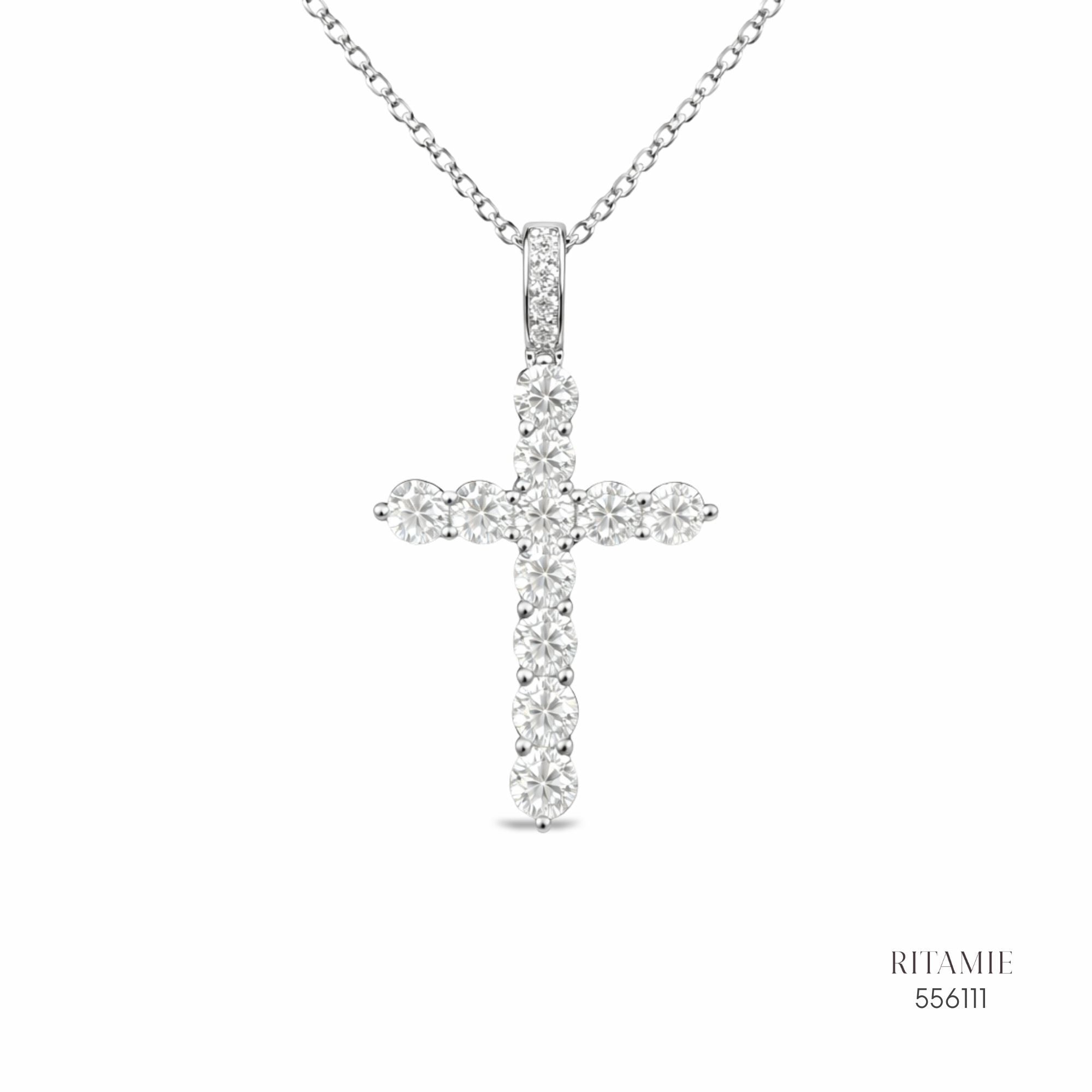 The Sacred Radiance Silver Moissanite 1.15ct Necklace 556111