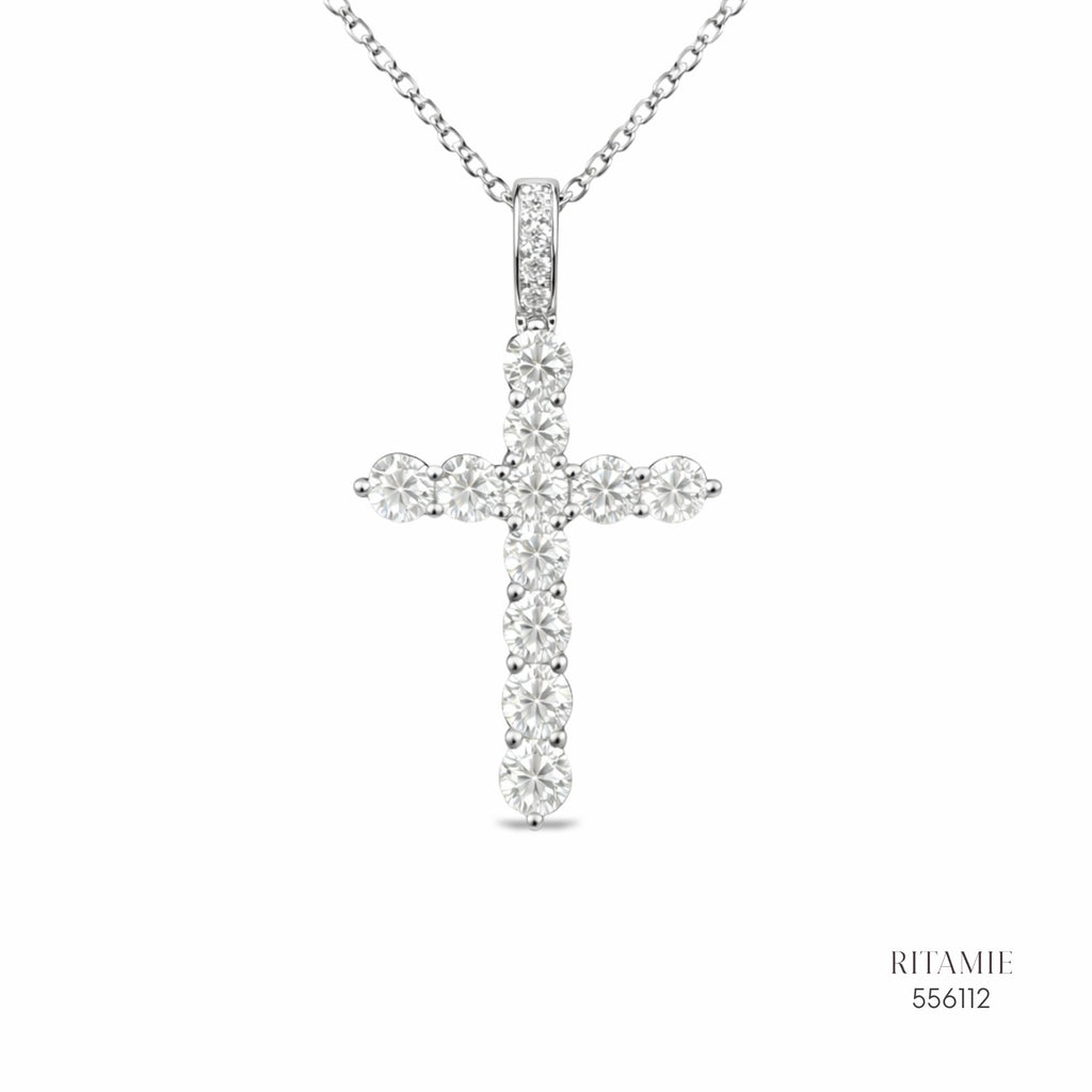 The Sacred Radiance Silver Moissanite 1.15ct Necklace 556112