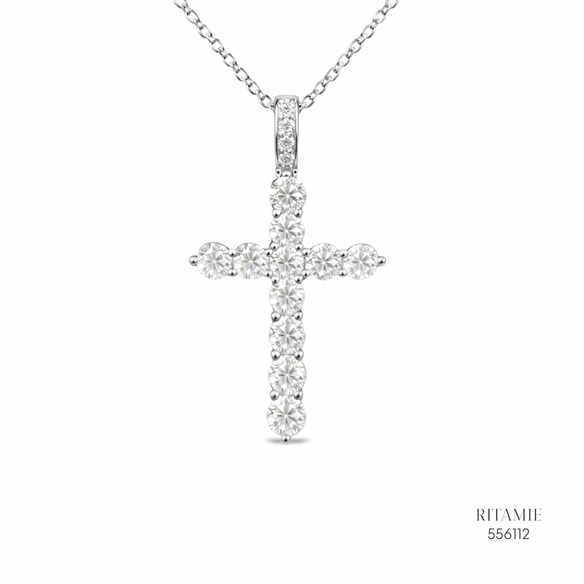 The Sacred Radiance Silver Moissanite 1.15ct Necklace 556112