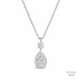 The Pearly Halo Silver Moissanite Necklace 556116