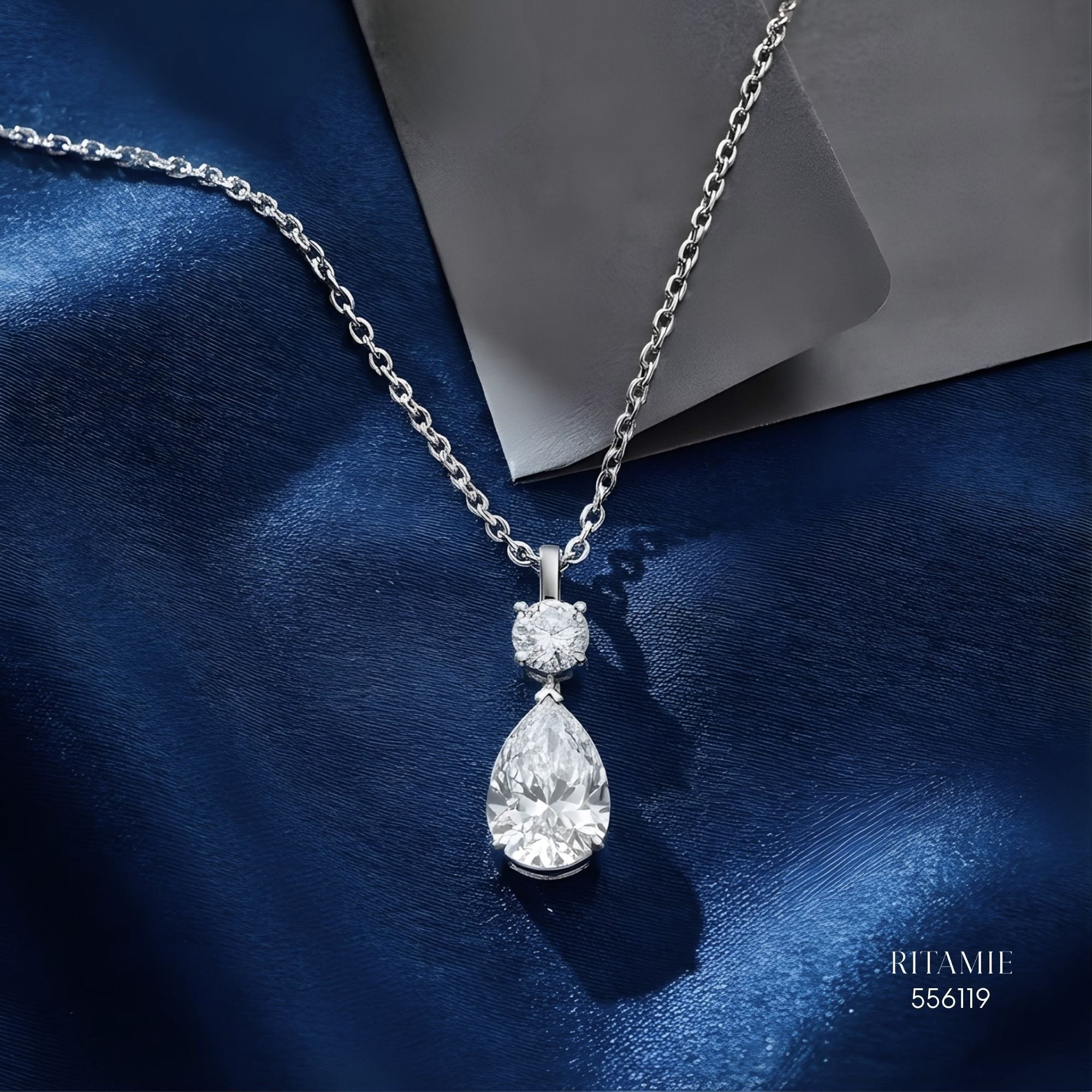 The Celestial Drop Silver Moissanite Necklace 556119
