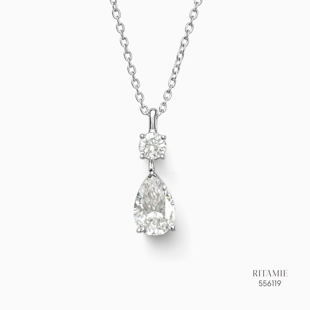 The Celestial Drop Silver Moissanite Necklace 556119
