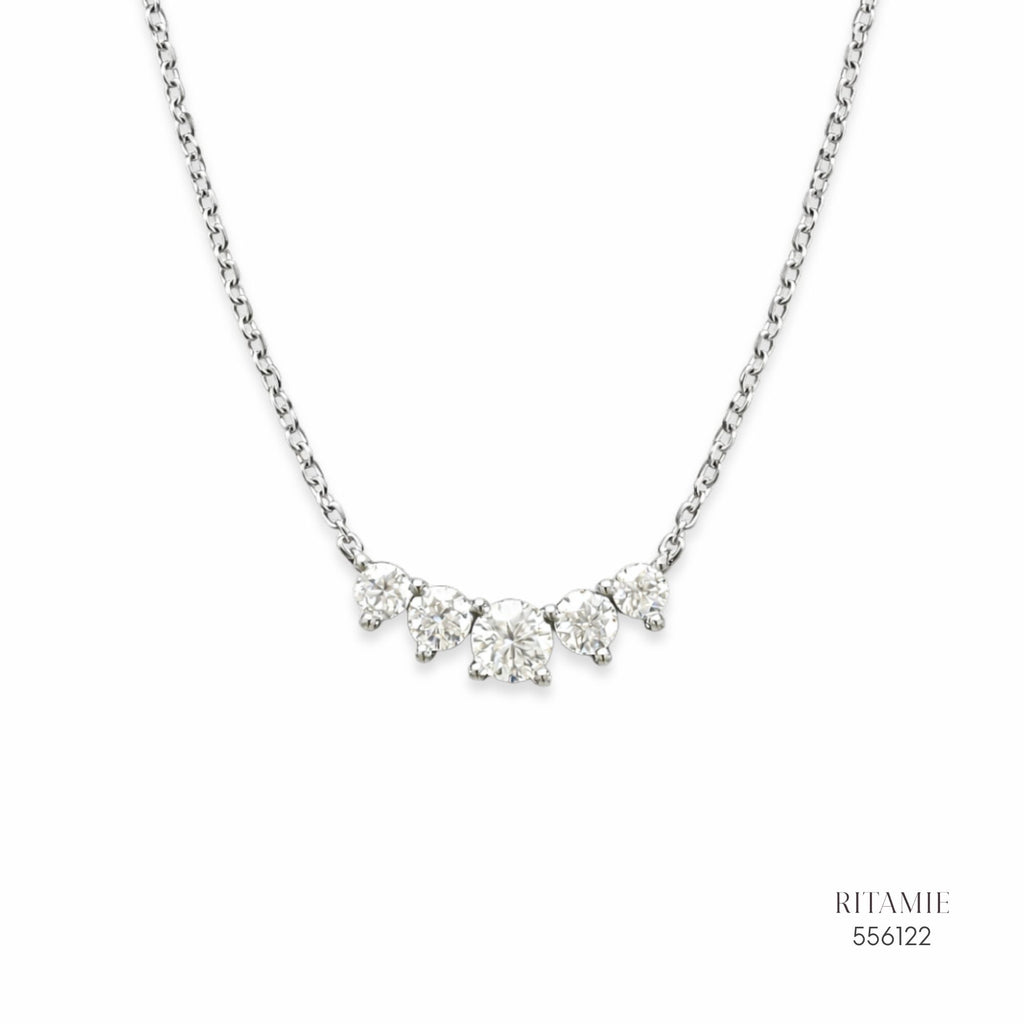 The Luminous Arc Silver Moissanite Necklace 556122