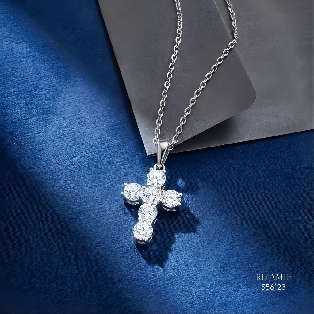The Sacred Glow Silver Moissanite Necklace 556123