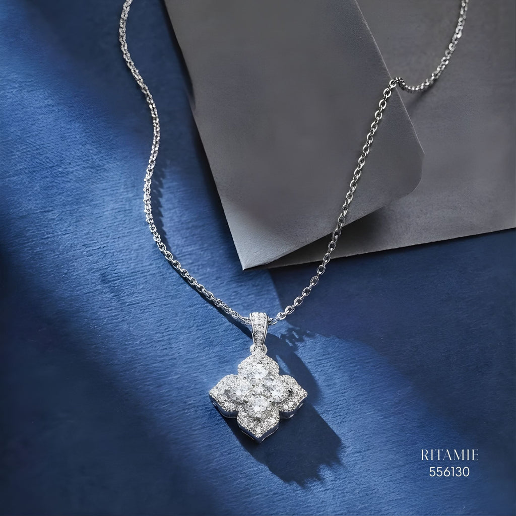 The Lucky Radiance Silver Moissanite Necklace 556130
