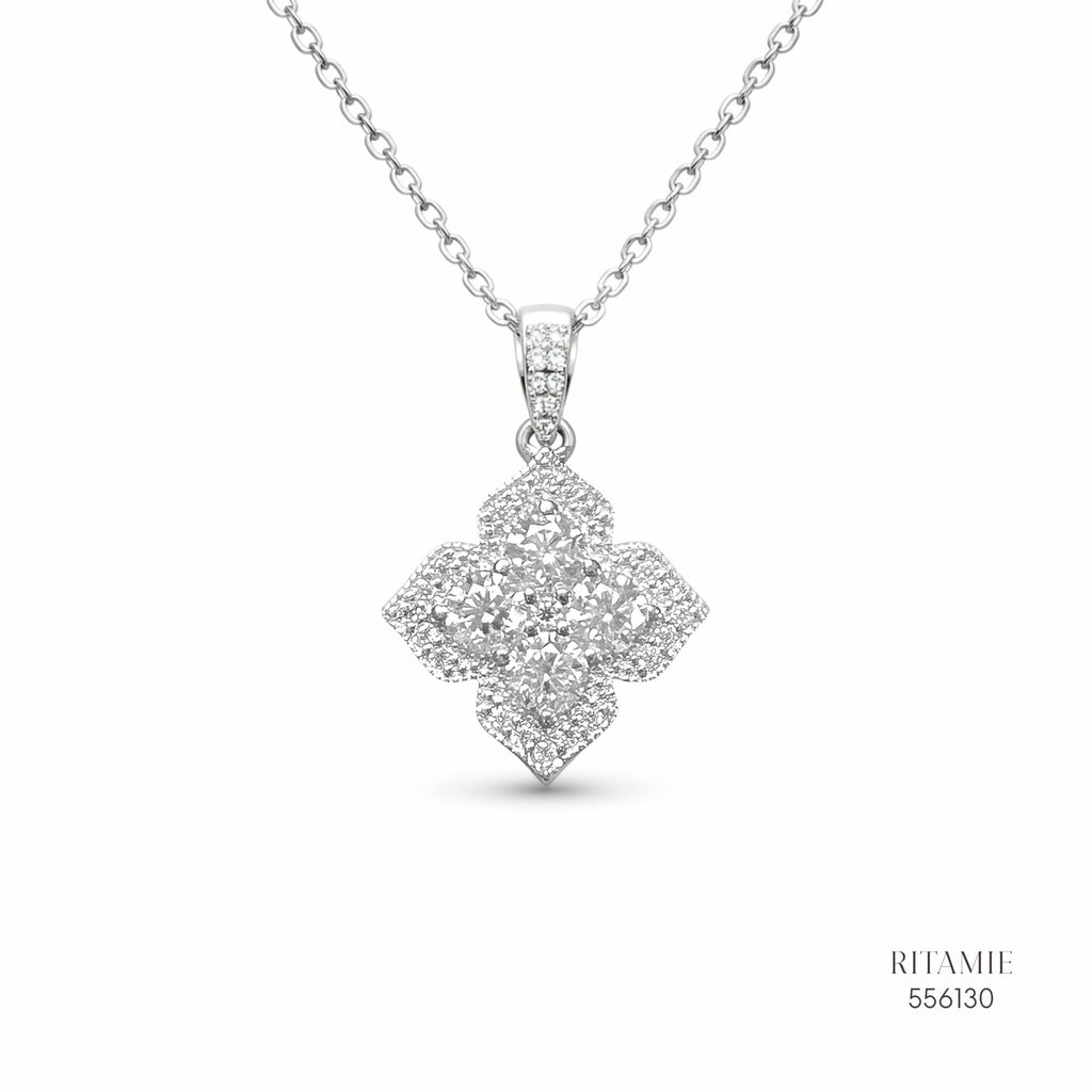 The Lucky Radiance Silver Moissanite Necklace 556130